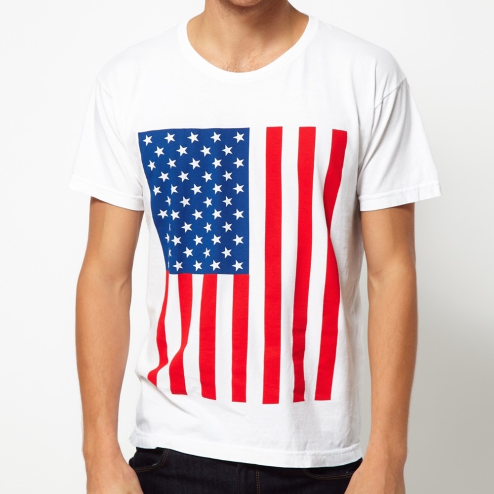 EUC AMERICAN APPAREL 🇺🇸 flag shirt